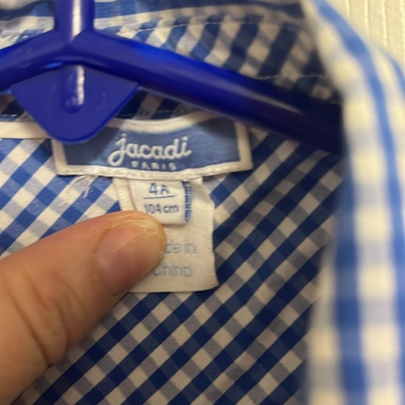 Jacadi boy’s gingham button down shirt 4 - Picture 2 of 4